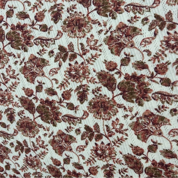 Lucky Brand Pointelle Floral Puff Sleeve Top Women’s M Boho Shirt Cottagecore - Picture 5 of 12